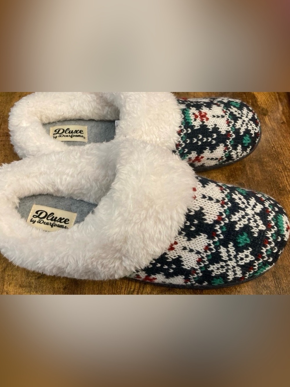 Dluxe by Dearfoams Women's Carol Snowman Scuff Slippers Size 7-8 new - Picture 5 of 6